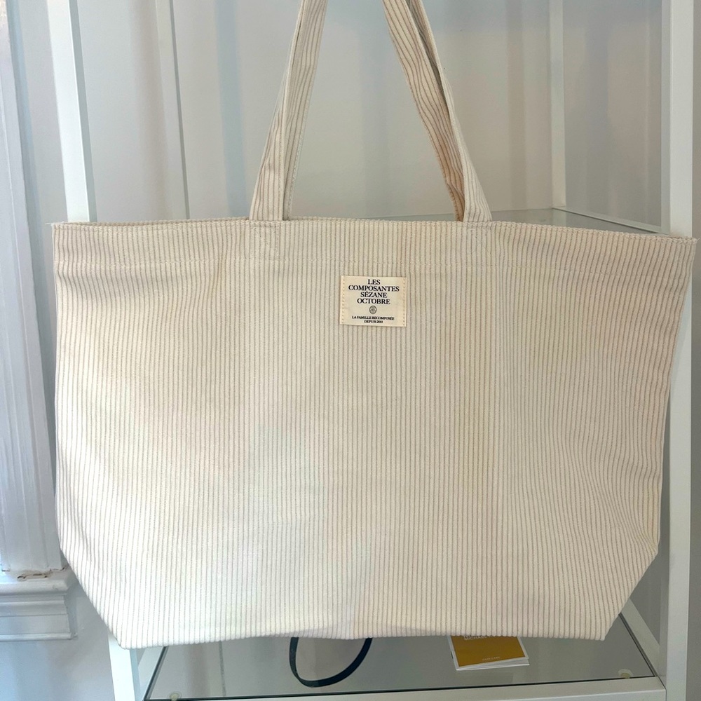 Sezane Ecru Corduroy Tote Bag- NWOT